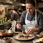 Chef cooking Gucchi Mushroom